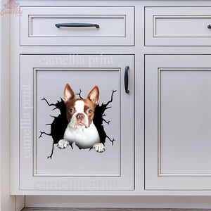 Boston Terrier Crack Decals For Cars A Cute Label Paper Unique Gifts