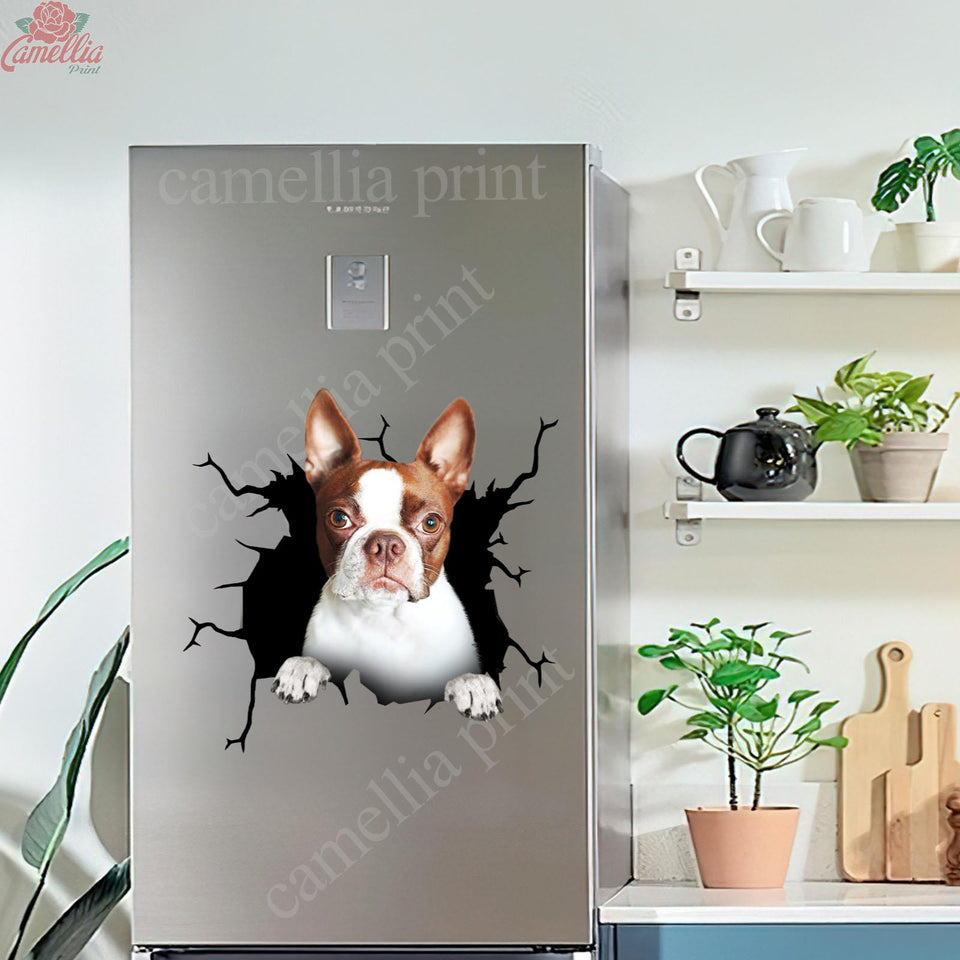 Boston Terrier Crack Decals For Cars A Cute Label Paper Unique Gifts