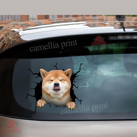 Shiba Inu Crack Decal Window Wiper Funny Small Stickers Gifts For Couples