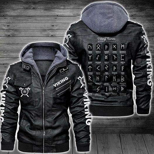 Vikings Leather Jacket LJ1001 - Camellia Print