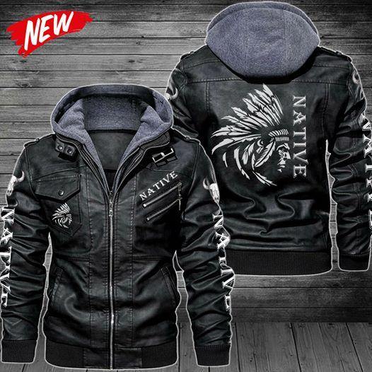 Native 03 Leather Jacket LJ1006 - Camellia Print