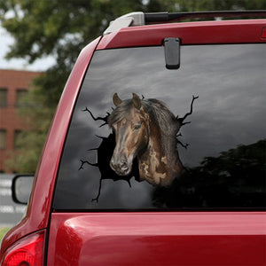 [dt0235-snf-tnt]-friesian-horse-crack-car-sticker-animals-lover