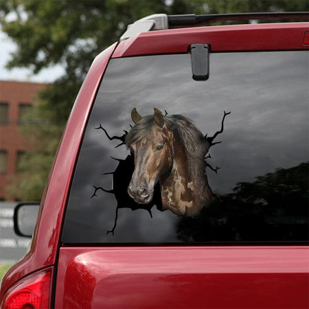 [dt0235-snf-tnt]-friesian-horse-crack-car-sticker-animals-lover