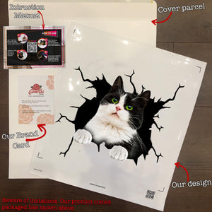 Tuxedo Cat Crack Sticker Custom The Cutest Anime Car Decals Unique Christmas Gifts