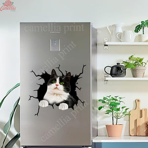 Tuxedo Cat Crack Sticker Custom The Cutest Anime Car Decals Unique Christmas Gifts