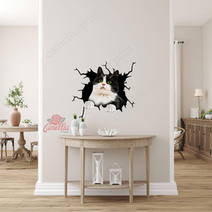 Tuxedo Cat Crack Sticker Custom The Cutest Anime Car Decals Unique Christmas Gifts
