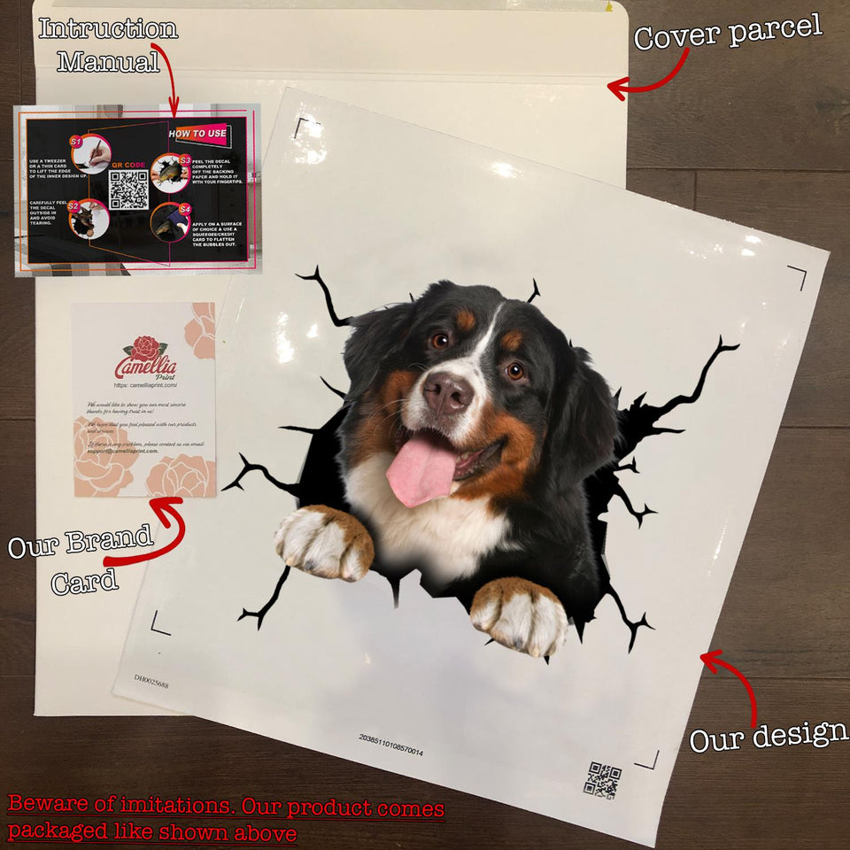 Bernese Mountain Dog Crack Decals For Windows Humor Decals Stickers Craft Kits For Adults