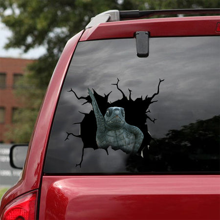 [dt0533-snf-tnt]-turtle-crack-car-sticker-turtles-lover