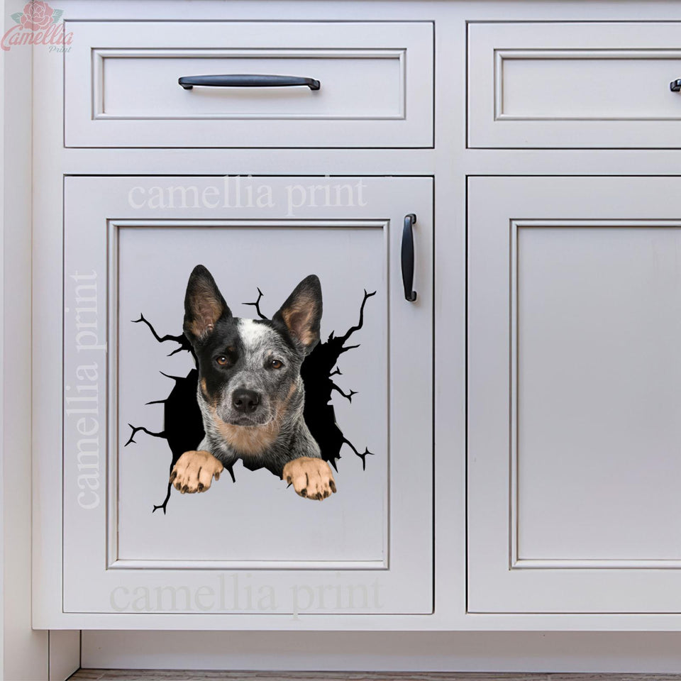 Australian Cattle Dog Crack Sticker Sheets Kawaii Name Tag Stickers Gift Ideas For Husband