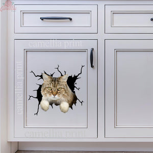 Ragamuffin Cat Crack Stickers For Scrapbooking Funny Wall Decor Floor Stickers Gifts For Hunters