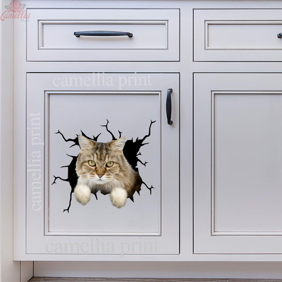 Ragamuffin Cat Crack Stickers For Scrapbooking Funny Wall Decor Floor Stickers Gifts For Hunters