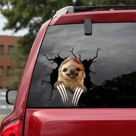 [dt1088-snf-tnt]-sloth-crack-car-sticker-sloth-lovers