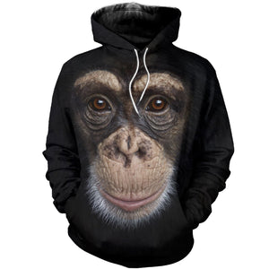 3D Printed Monkey T Shirt Long sleeve Hoodie DT240508