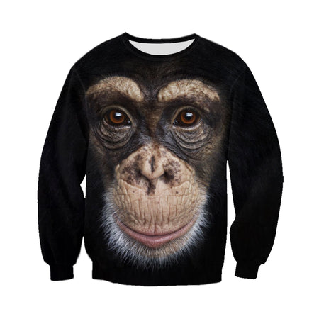 3D Printed Monkey T Shirt Long sleeve Hoodie DT240508