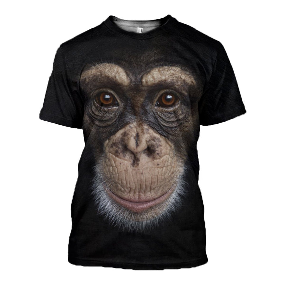3D Printed Monkey T Shirt Long sleeve Hoodie DT240508