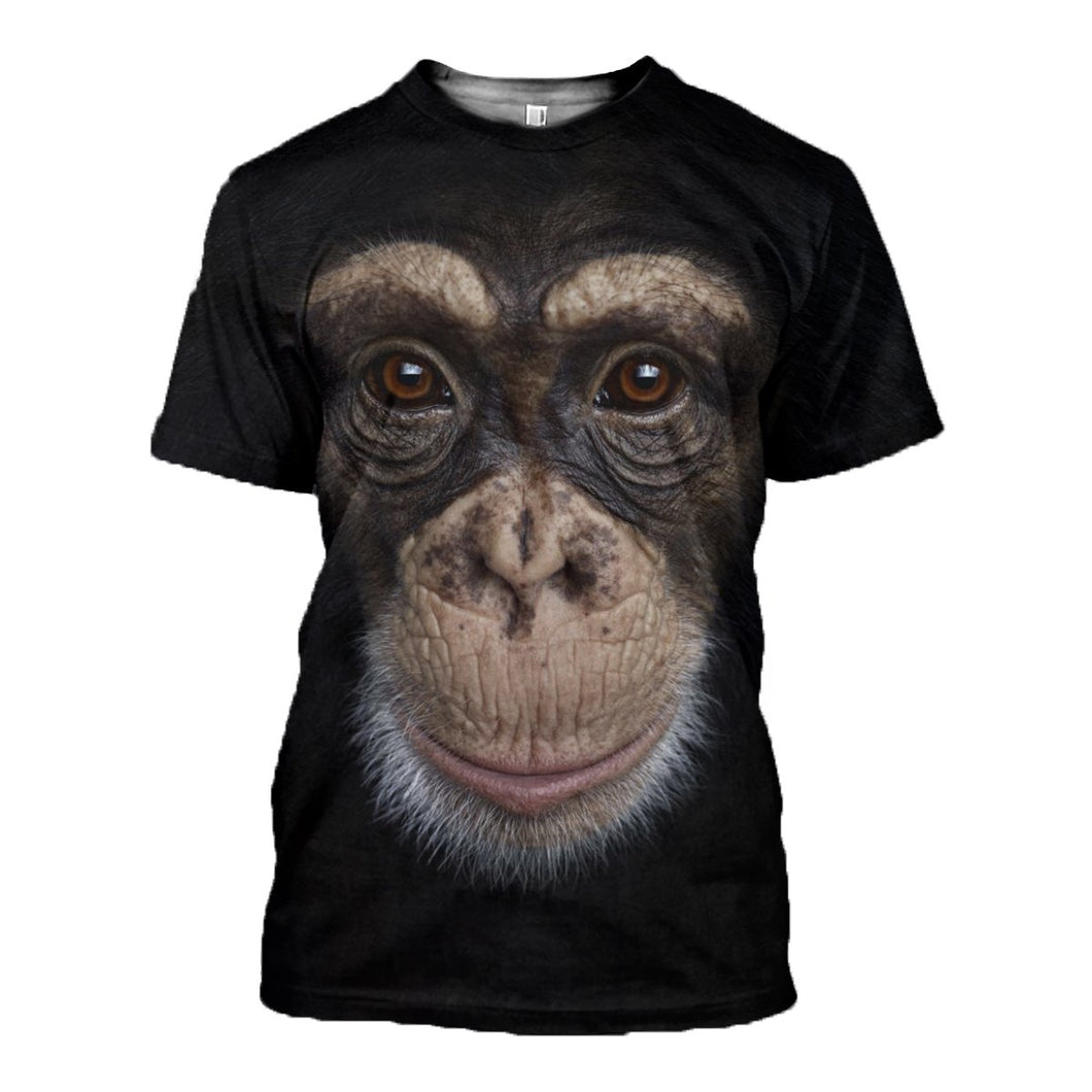 3D Printed Monkey T Shirt Long sleeve Hoodie DT240508
