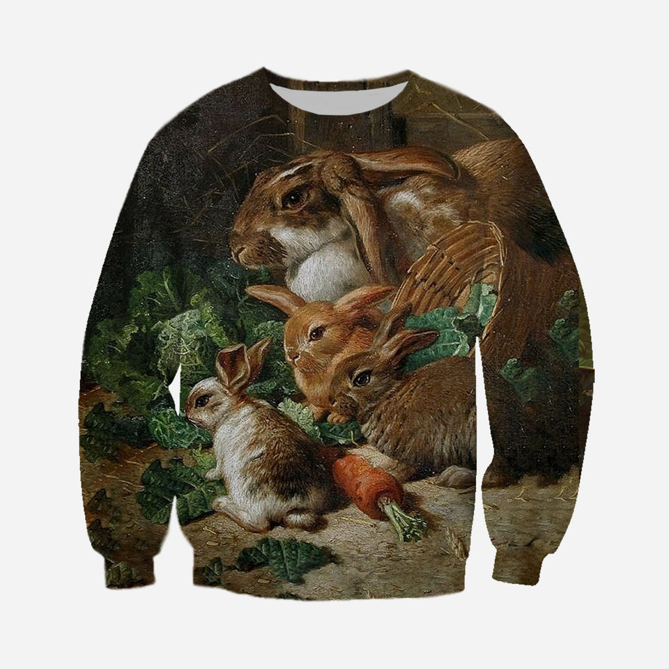 3D printed Rabbit Family T-shirt Hoodie DT220707