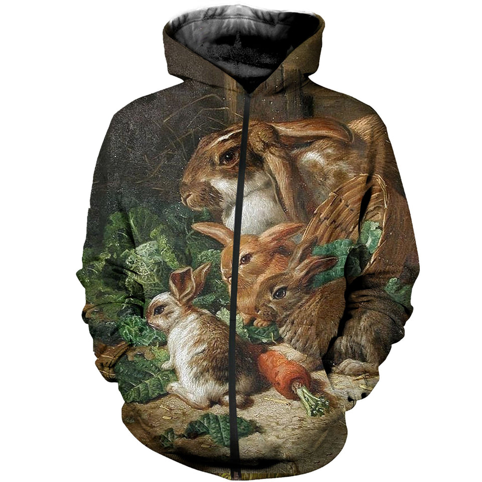 3D printed Rabbit Family T-shirt Hoodie DT220707