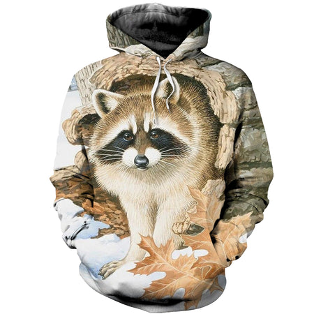 3D Printed Raccoon Hoodie T-shirt DT110512