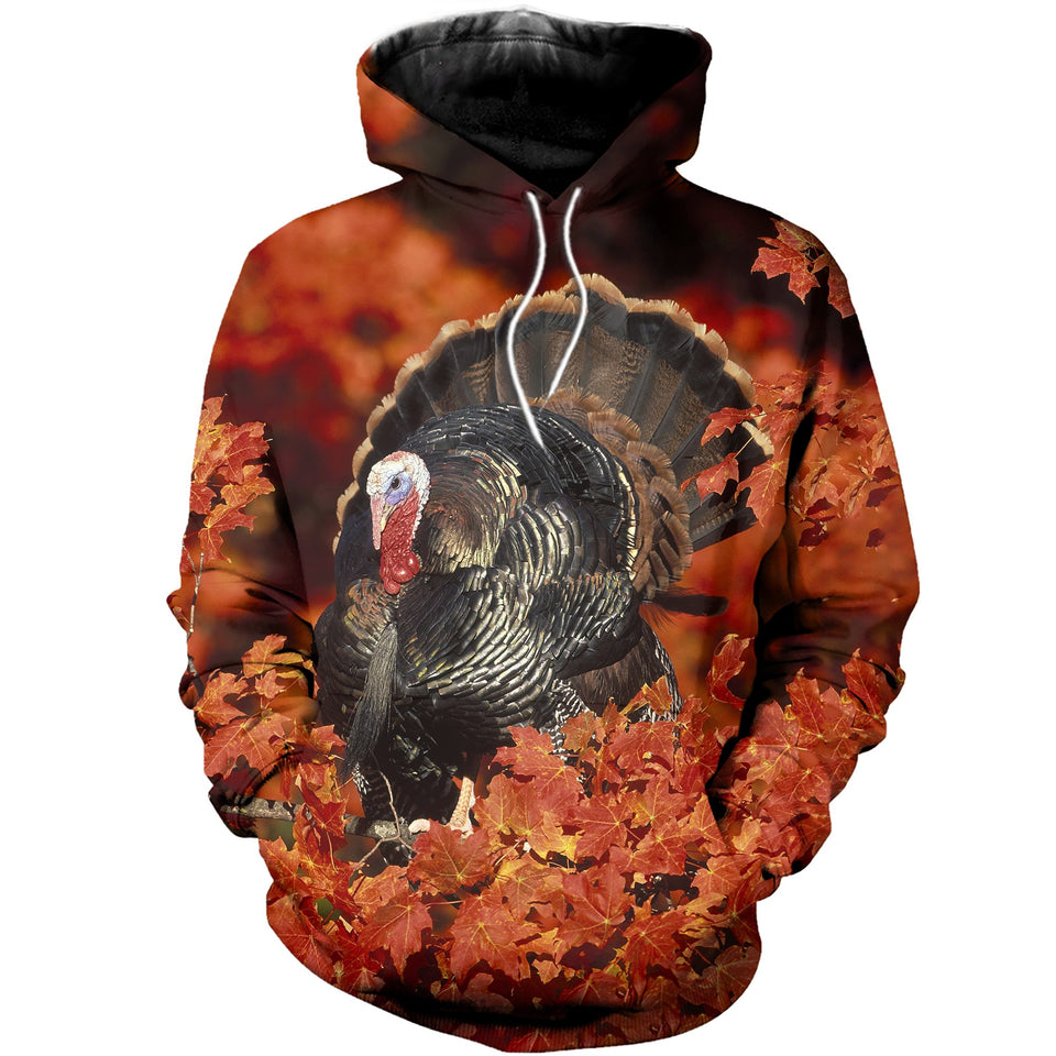 3D Printed Wild Turkey T Shirt Long sleeve Hoodie DT310505
