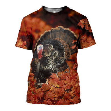 3D Printed Wild Turkey T Shirt Long sleeve Hoodie DT310505