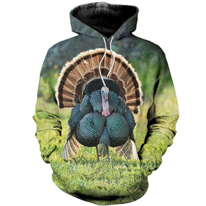 3D Printed Wild Turkey T Shirt Long sleeve Hoodie DT310506