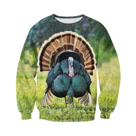 3D Printed Wild Turkey T Shirt Long sleeve Hoodie DT310506