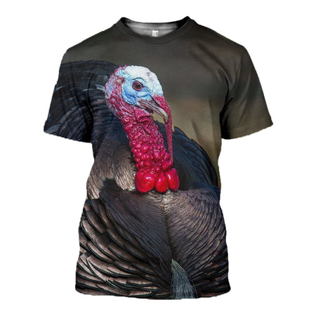 3D Printed Wild Turkey T Shirt Long sleeve Hoodie DT310507