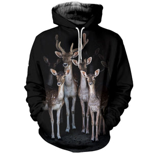 3D Printed Family Deer Hoodie T-shirt