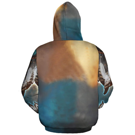 [sk0342-auh-tpa] EAGLE DREAM CATCHER 3D Unisex Hoodies - Camellia Print