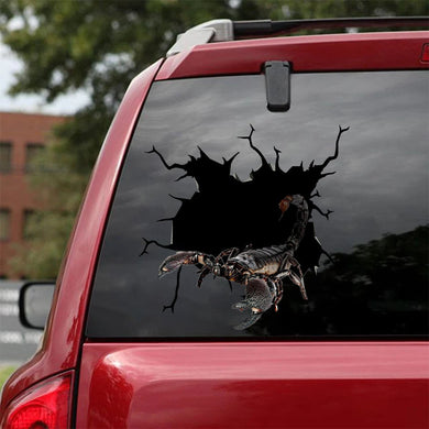 [ha0170-snf-lad]-scorpion-crack-car-sticker-animals-lover