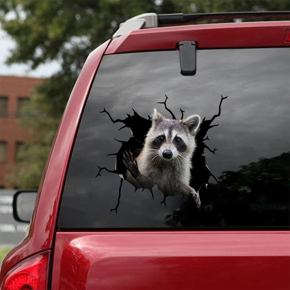 [ha0064-snf-tpa]-raccoon-crack-car-sticker-raccoon-lover