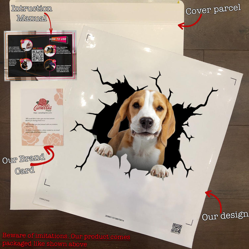 Beagle Crack Bone Sticker Your Cute Jeans Logo Stickers Christmas Gifts For Couples