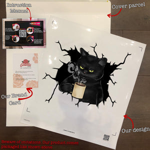 Black Cat Coffee Crack Mom Car Decal A Cute Anime Car Decals Easter Gifts