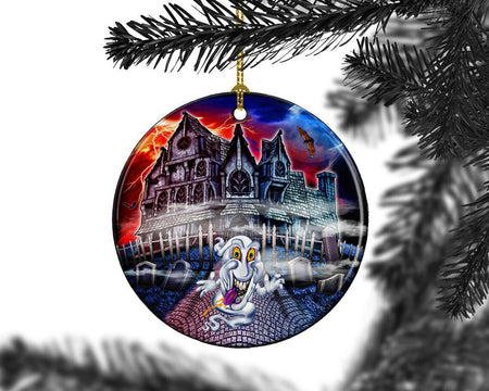 Haunted House Ghost Happy Halloween Tree Ornament Decorations, Halloween Decorations, Halloween Decor
