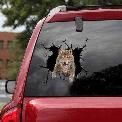 [ld1275-snf-lad]-wolf-crack-car-sticker-animals-lover