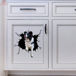 Border Collie Crack Sticker Box Your Cute Jeans Custom Decal Stickers Birthday Gift Ideas