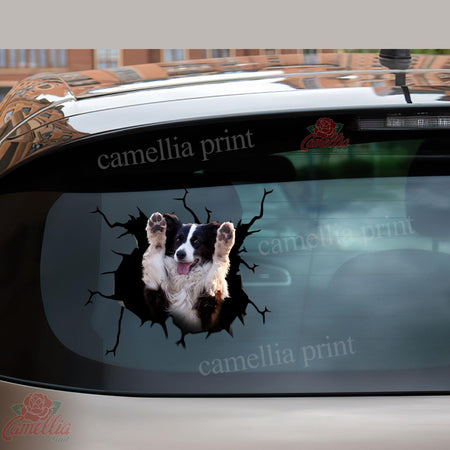 Border Collie Crack Decals For Walls Funny Friendship Stickers Father's Day Gift Ideas