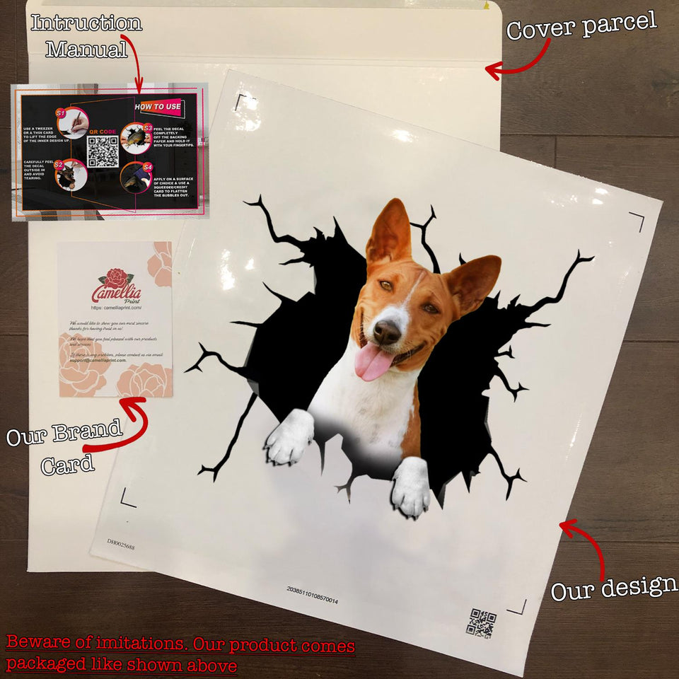 Basenji Dog Crack Decals For Walls Humor Thank You Stickers First Communion Gifts