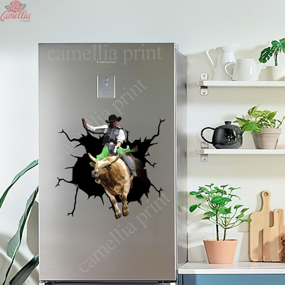Bull Riding Crack Head Decal Pretty Cute Waterproof Labels For Bottles Best Gifts 2021