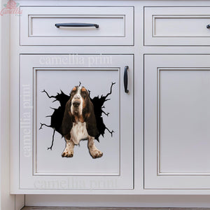 Basset Hound Crack Sticker Design Funny Pictures 3d Sticker Gift For Husband