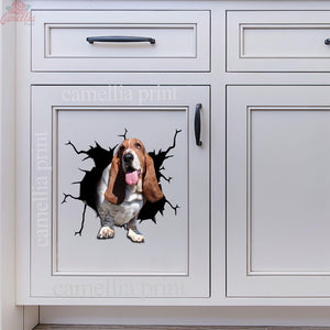 Basset Hound Crack Sticker Box Funny Wall Decor Vinyl Window Decals Birthday Gifts For Women