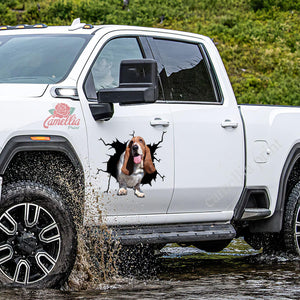 Basset Hound Crack Sticker Box Funny Wall Decor Vinyl Window Decals Birthday Gifts For Women