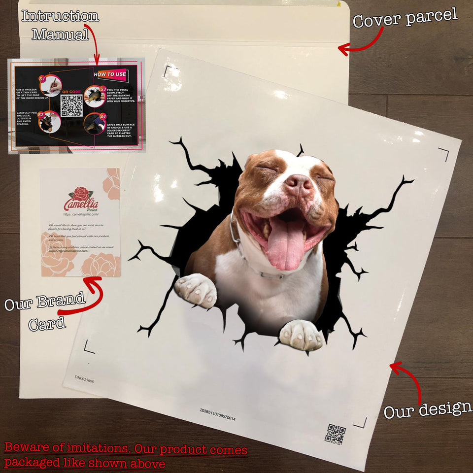 Pitbull Crack Sticker Sheets Hot Water Bottle Labels 40th Anniversary Gift