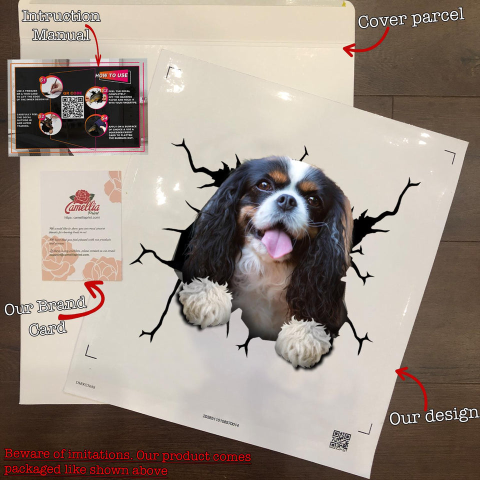Cavalier King Charles Spaniel Crack Sticker For Car Window Hot Logo Stickers 21st Birthday Gifts