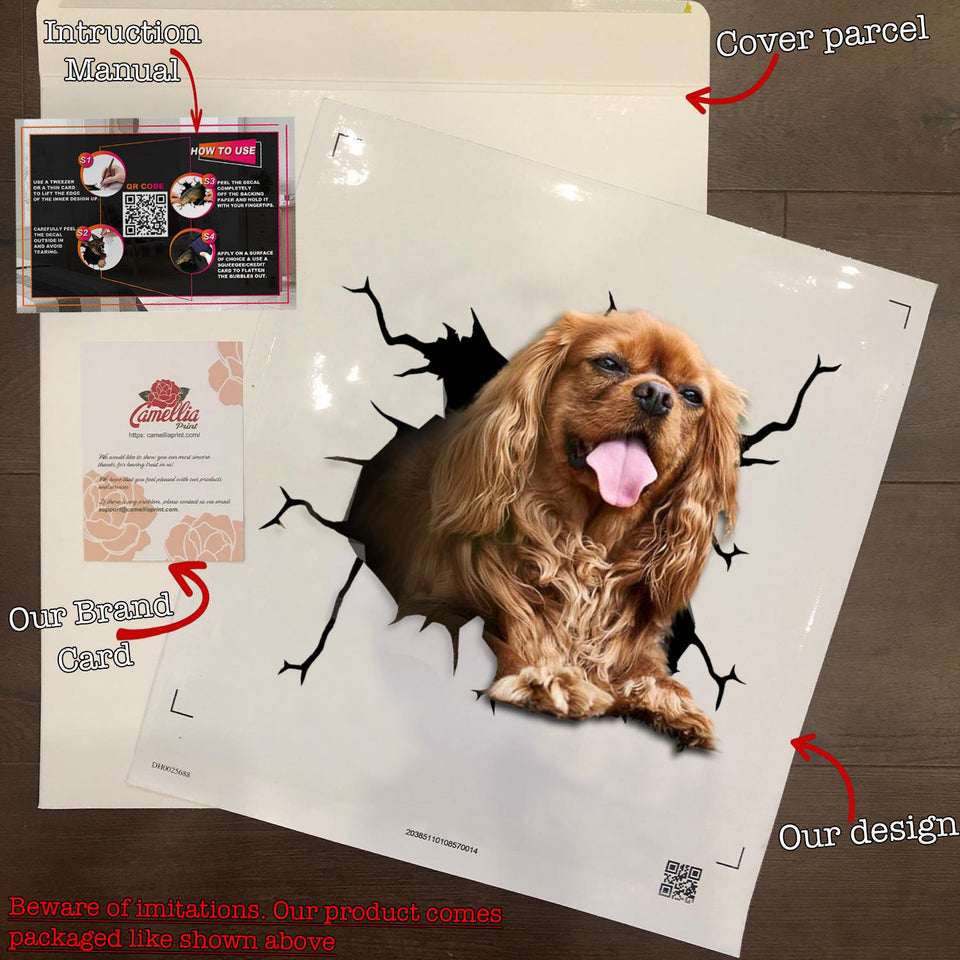 Cavalier King Charles Spaniel Crack Sticker Pack A Cute Logo Stickers Best Gift For Boyfriend
