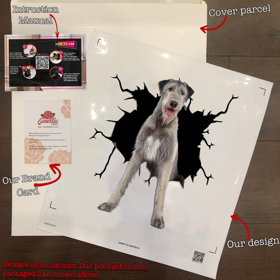 Wolfhound Crack Decal For Car Window Kawaii Logo Stickers Birthday Gift