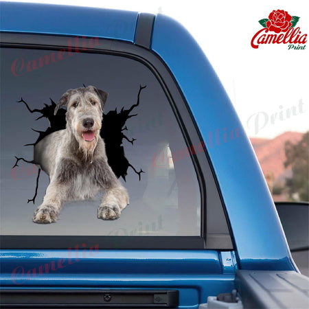 Wolfhound Crack Decal Items Funny Wall Decor Vehicle Decals Gifts For Dogs