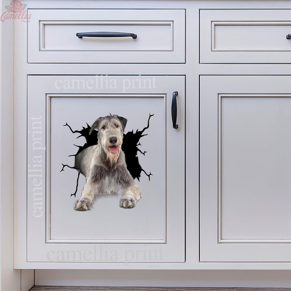 Wolfhound Crack Decal Items Funny Wall Decor Vehicle Decals Gifts For Dogs