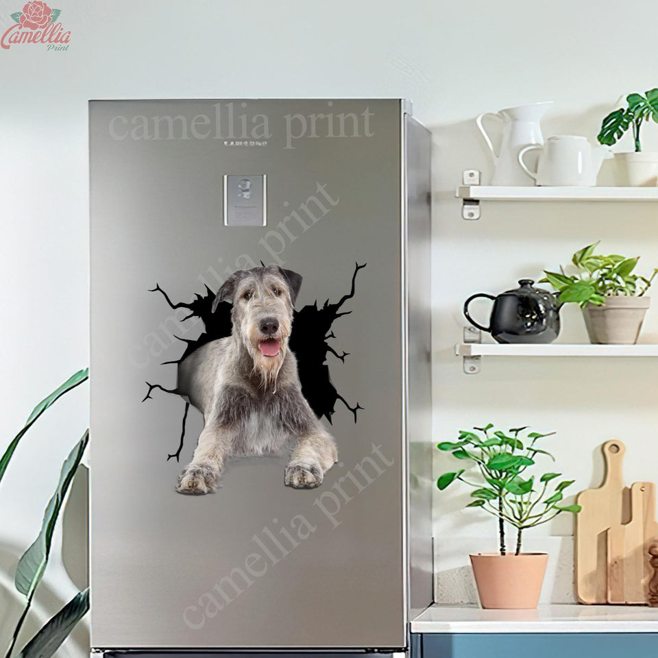 Wolfhound Crack Decal Items Funny Wall Decor Vehicle Decals Gifts For Dogs